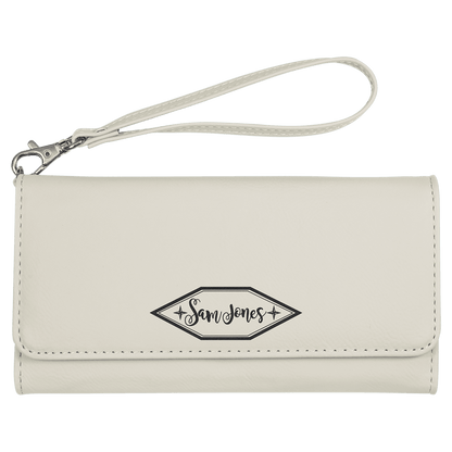 Leatherette Rawhide Wallet with Strap