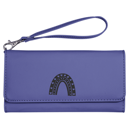 Leatherette Rawhide Wallet with Strap