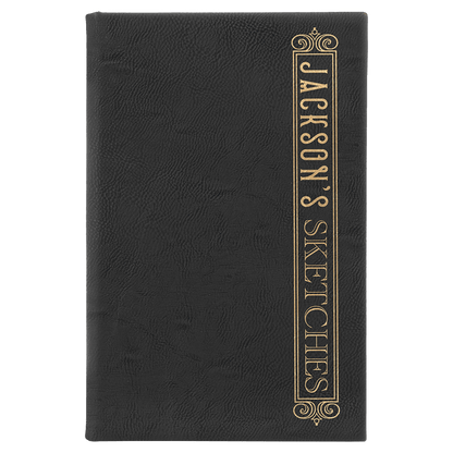 Sketch Book Unlined Notepad with Leatherette Cover  in a variety of Leather Colors