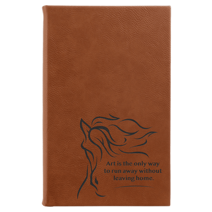 Sketch Book Unlined Notepad with Leatherette Cover  in a variety of Leather Colors