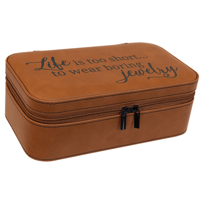 7 1/2" X 4 1/2" Dark Brown Laserable Leatherette Jewelry Box