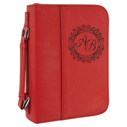 Leatherette Book/Bible Cover with Handle & Zipper 6 3/4" x 9 1/4"