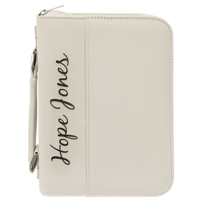 Leatherette Book/Bible Cover with Handle & Zipper 6 3/4" x 9 1/4"