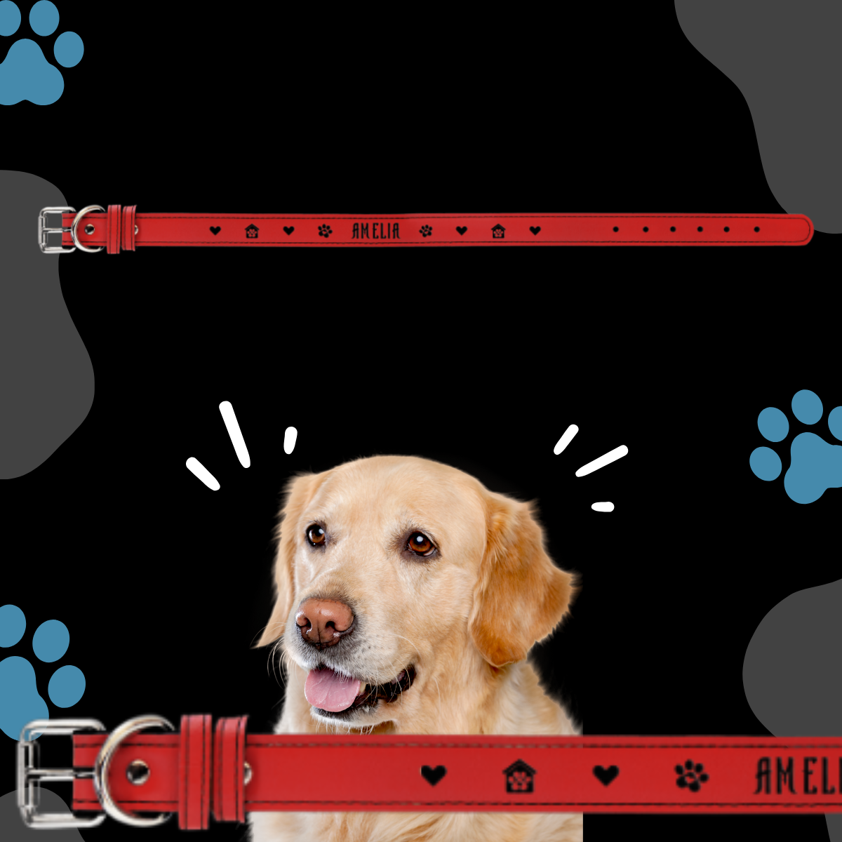 Dog Collar Leatherette XLARGE 27" x 1 1/4"  in variety of colors to choose from
