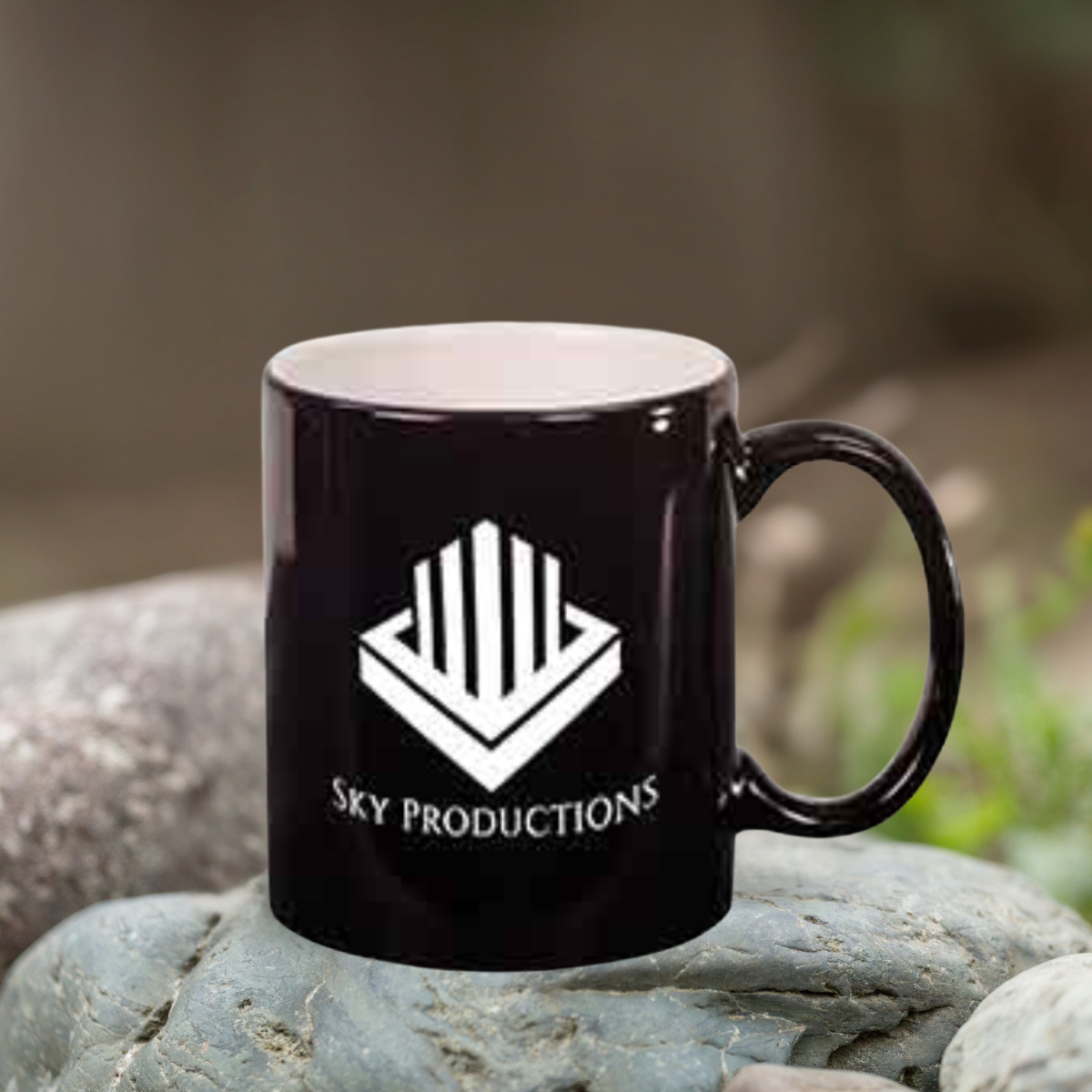 11 oz. Black Ceramic Round LazerMug