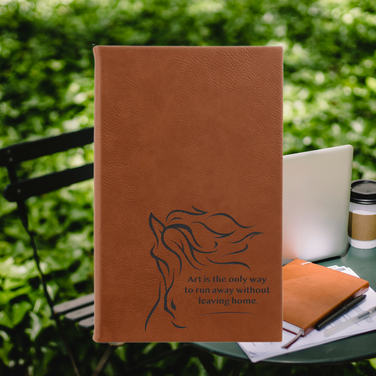Sketch Book Unlined Notepad with Leatherette Cover  in a variety of Leather Colors