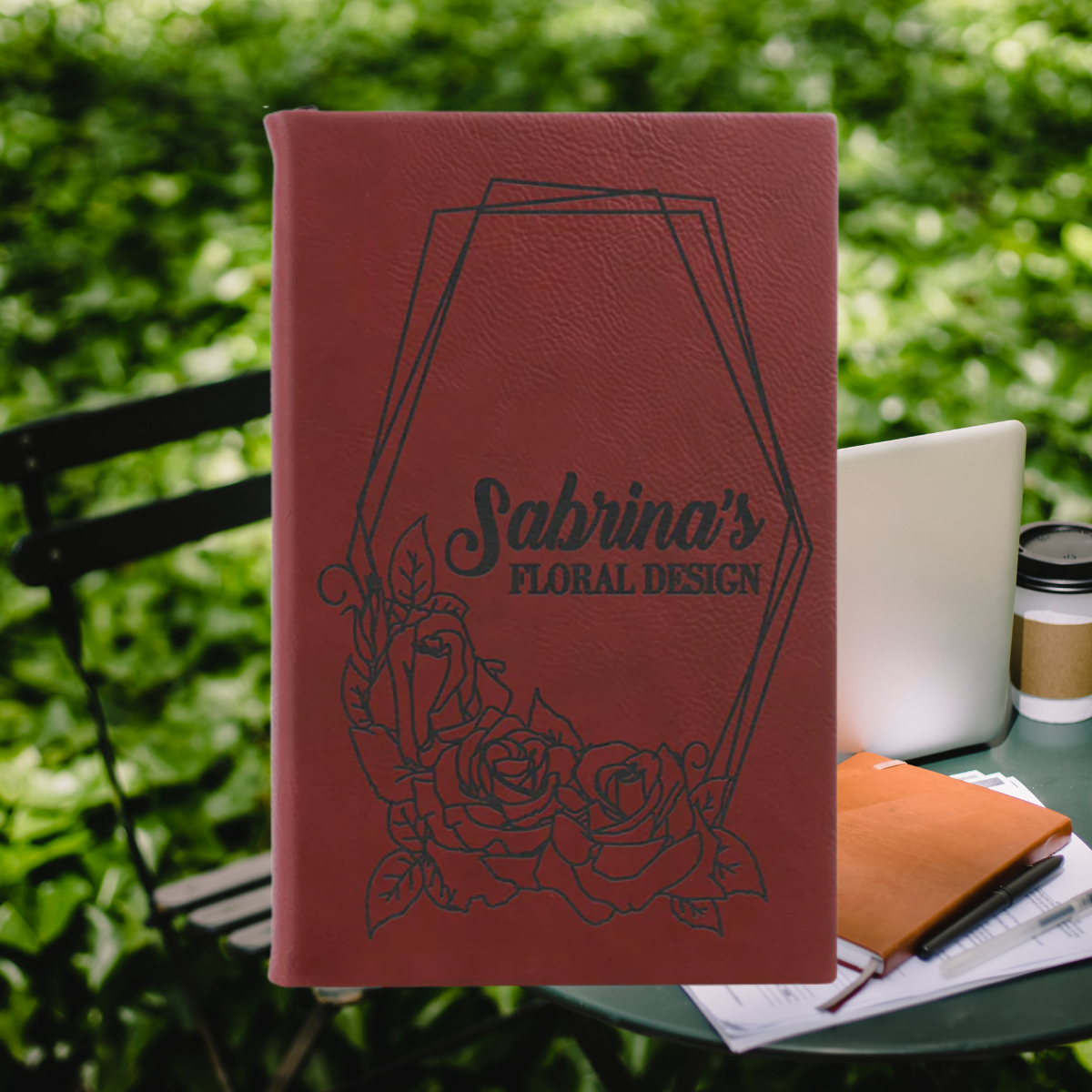 Sketch Book Unlined Notepad with Leatherette Cover  in a variety of Leather Colors