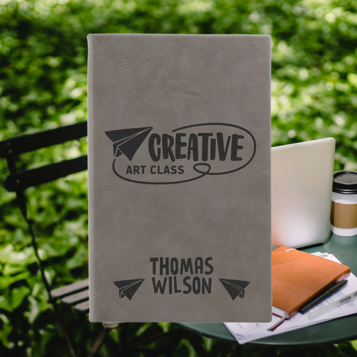 Sketch Book Unlined Notepad with Leatherette Cover  in a variety of Leather Colors