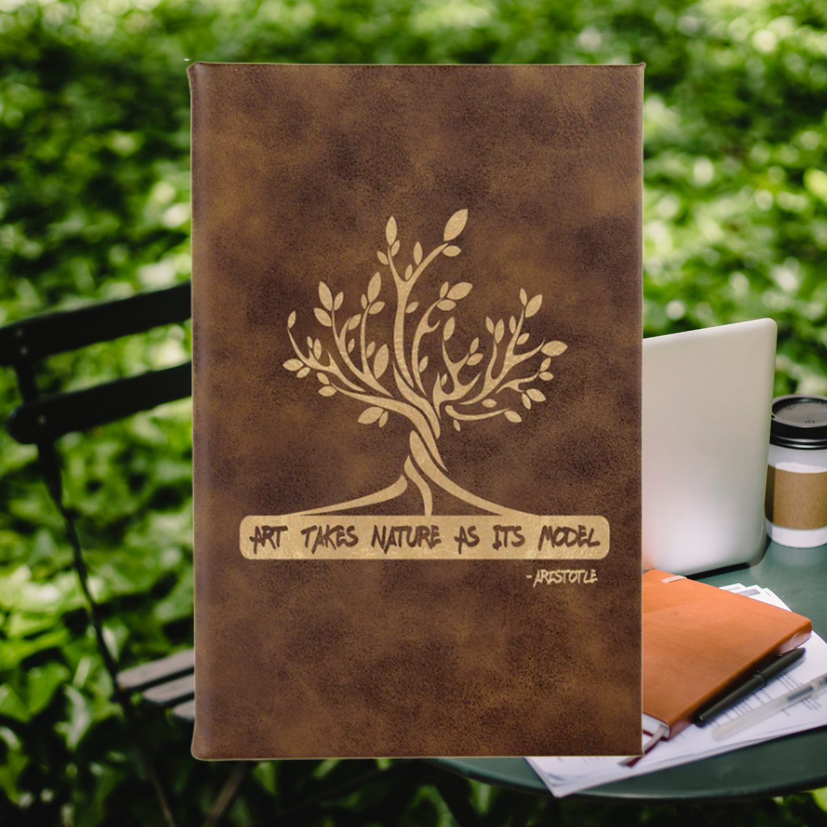 Sketch Book Unlined Notepad with Leatherette Cover  in a variety of Leather Colors