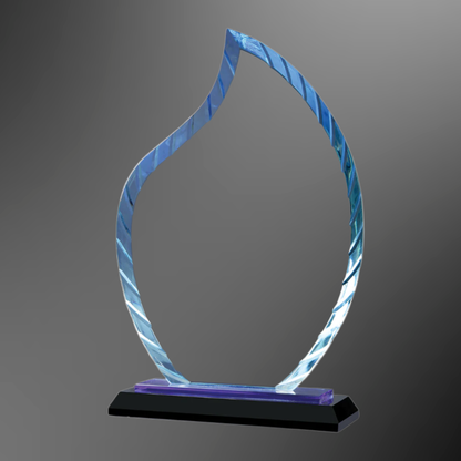 Blue Glass Flame Accent on Blue & Black Base