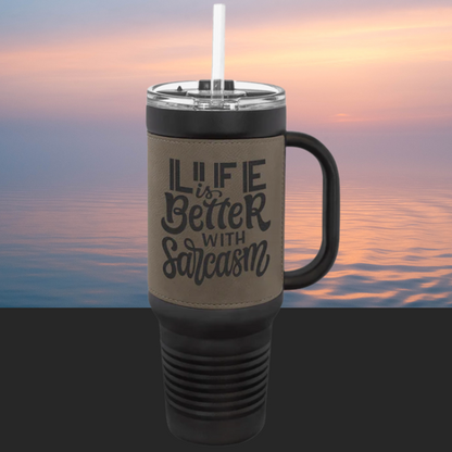 Polar Camel Travel Tumbler Leatherette with Straw included 40 oz