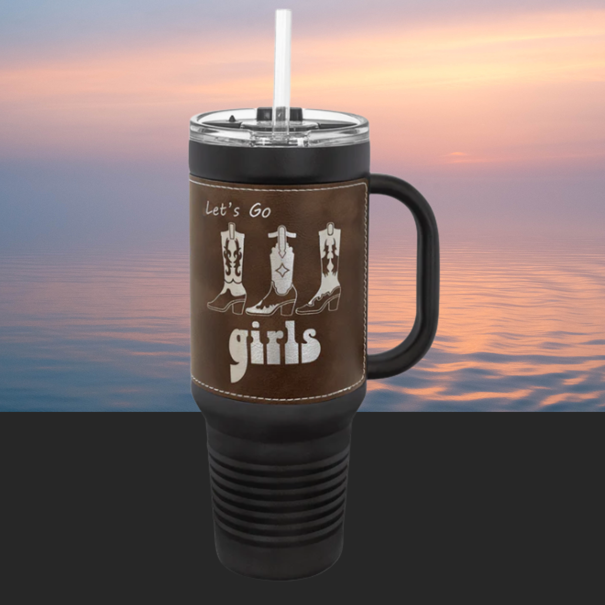Polar Camel Travel Tumbler Leatherette with Straw included 40 oz