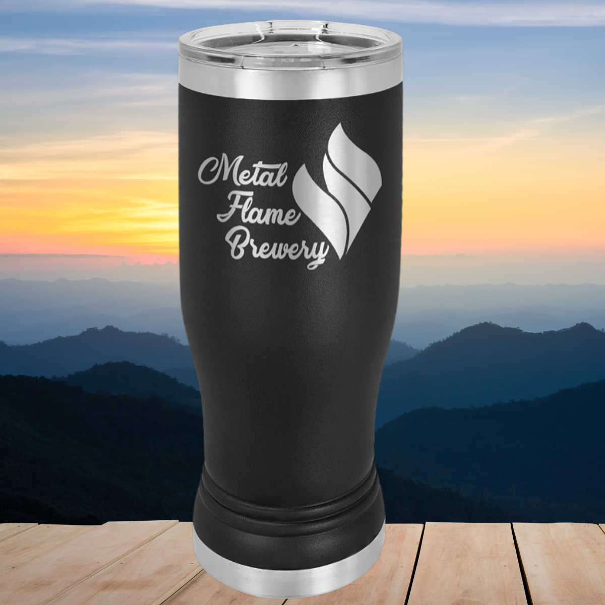 Polar Camel Pilsner Stainless Steel  w/Clear Lid 14 oz.