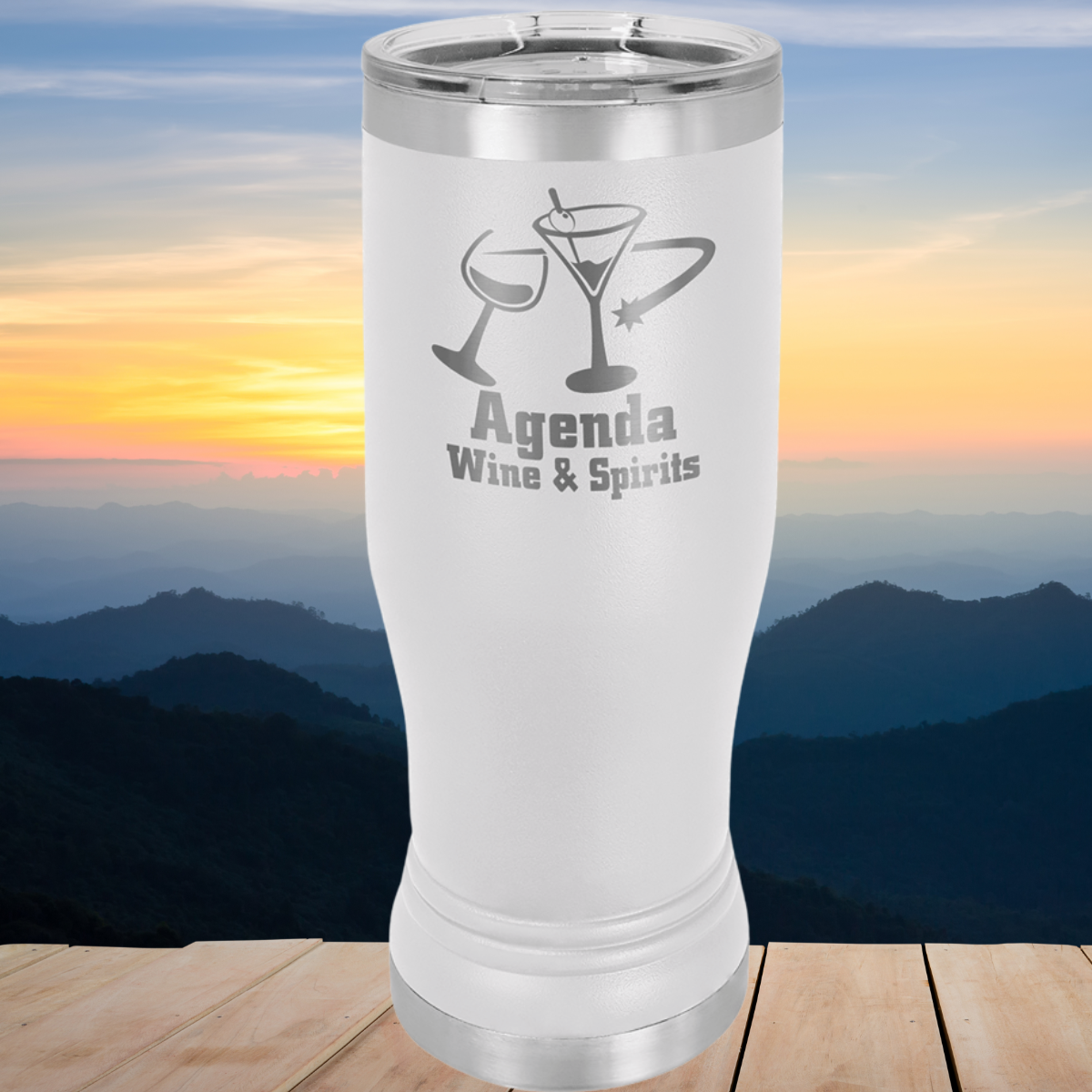 Polar Camel Pilsner Stainless Steel  w/Clear Lid 14 oz.
