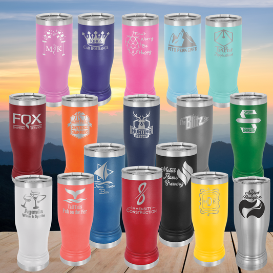 Polar Camel Pilsner Stainless Steel  w/Clear Lid 14 oz.
