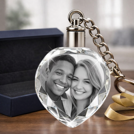 3D Crystal Heart Keychain