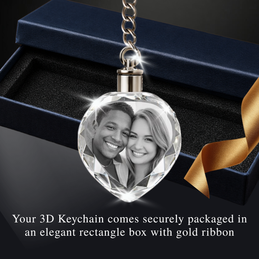 3D Crystal Heart Keychain