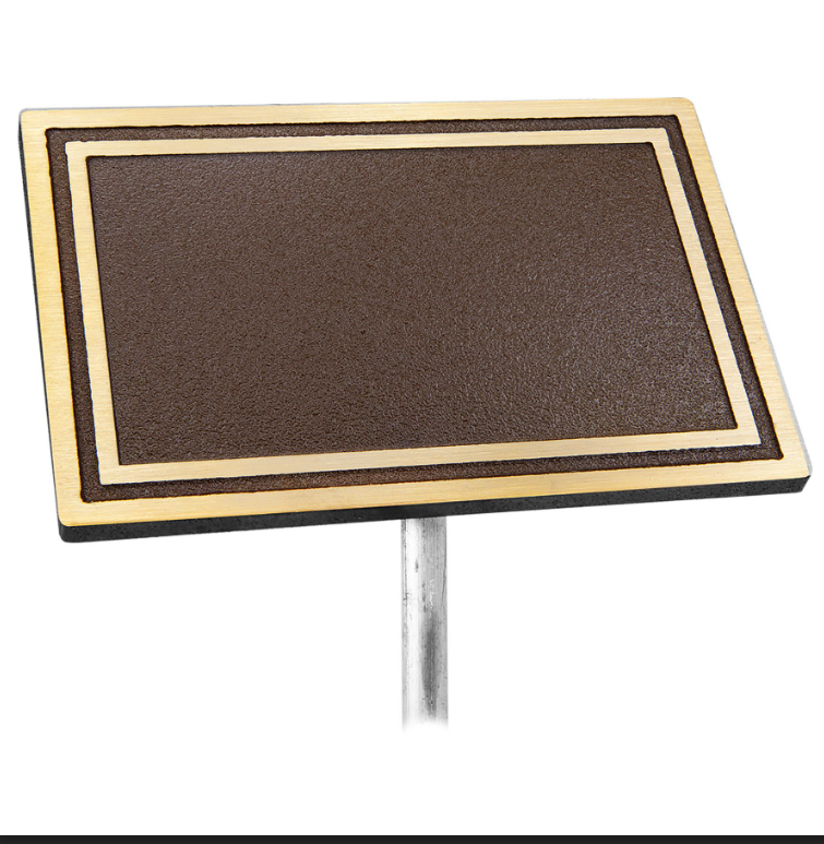 10"x 8" Bronze/Brown Rectangle Cast Aluminum Sign with 24" Aluminum Rod