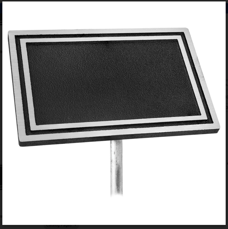 10" x 8" Silver/Black Rectangle Cast Aluminum Sign with 24" Aluminum Rod