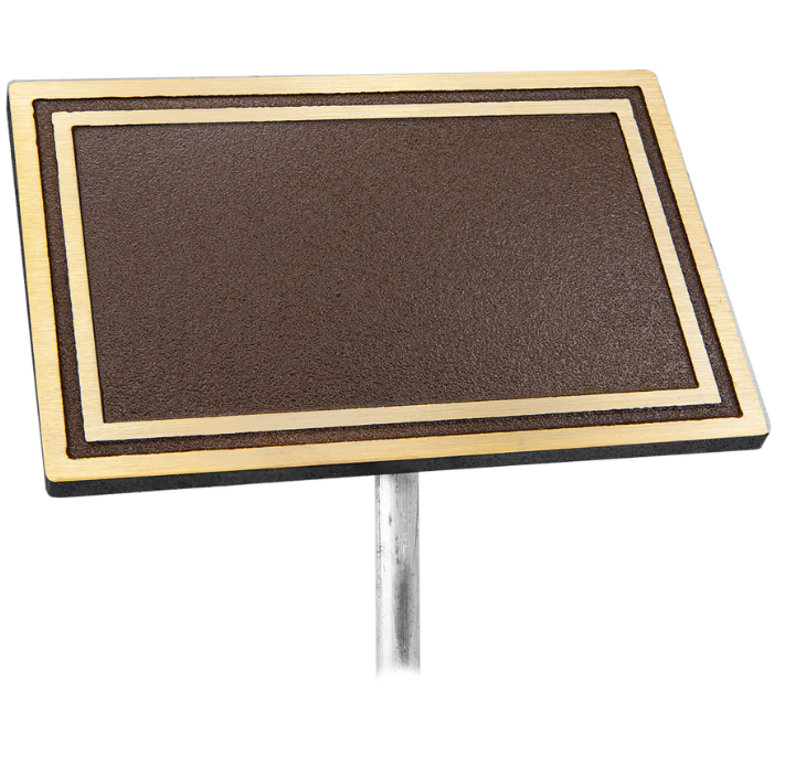 10"x 8" Bronze/Brown Rectangle Cast Aluminum Sign with 24" Aluminum Rod