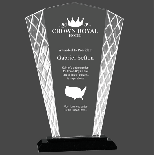 9 1/2" Fan Accent Glass on Black Base