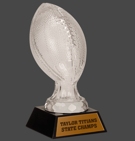 7 1/2" Glass Football with Marble Base