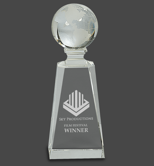 7 3/4" Crystal Globe on Clear Tower
