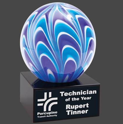 5" Two-Tone Blue & White Sphere