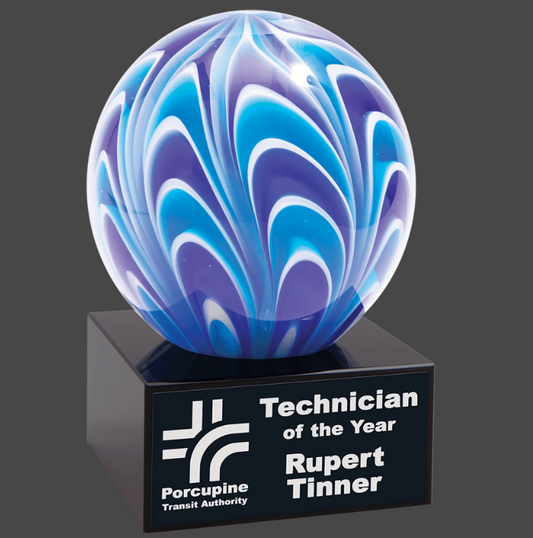 5" Two-Tone Blue & White Sphere