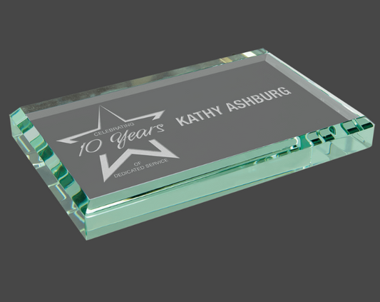 4"Jade Crystal Paperweight