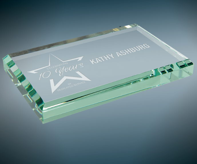 4"Jade Crystal Paperweight