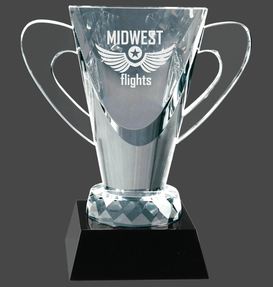 6 1/2" Crystal Cup on Black Pedestal Base