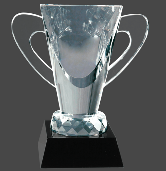 6 1/2" Crystal Cup on Black Pedestal Base