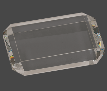 Crystal Clear Clipped Corners Rectangle Paperweight
