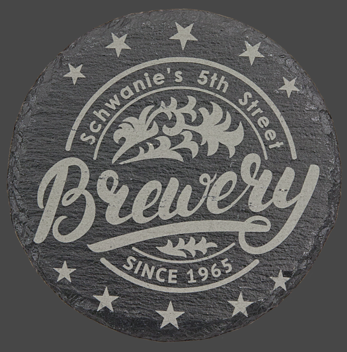 4" Round Slate Coaster