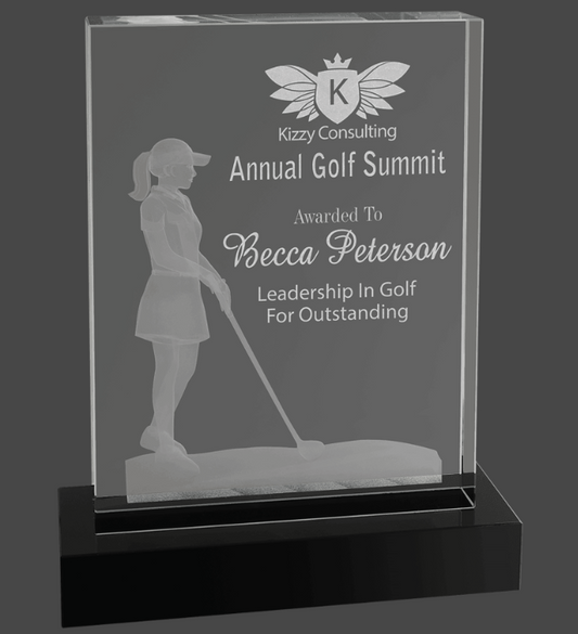 6 1/4" x 8" Crystal 3D Female Golf