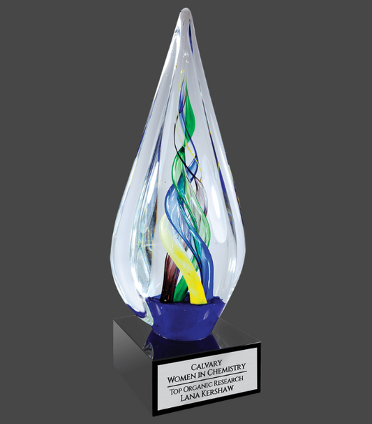 10 3/4" Infinity Twist Glass with Black Base