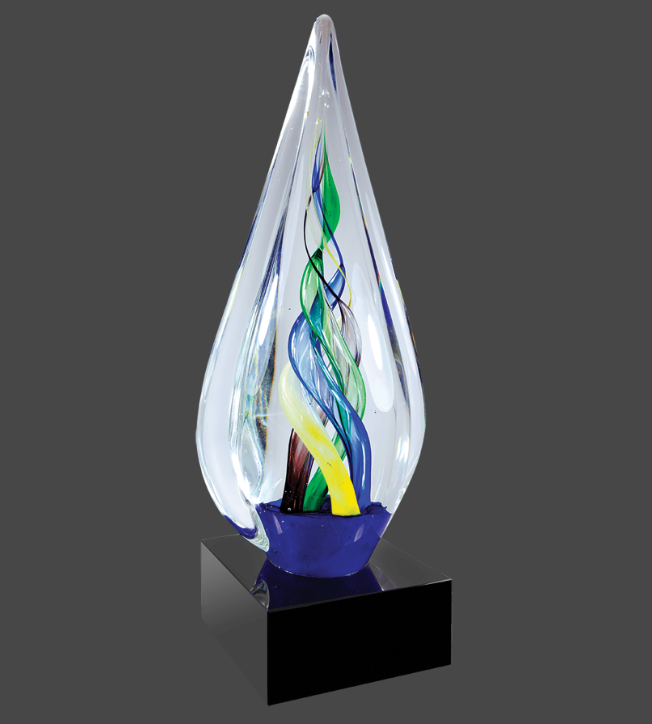 10 3/4" Infinity Twist Glass with Black Base