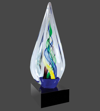 10 3/4" Infinity Twist Glass with Black Base