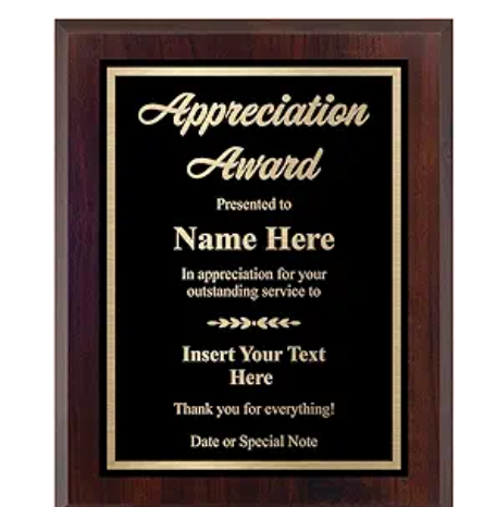 8" x 10" Value Cherry Finish Plaque