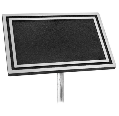 10" x 8" Silver/Black Rectangle Cast Aluminum Sign with 24" Aluminum Rod