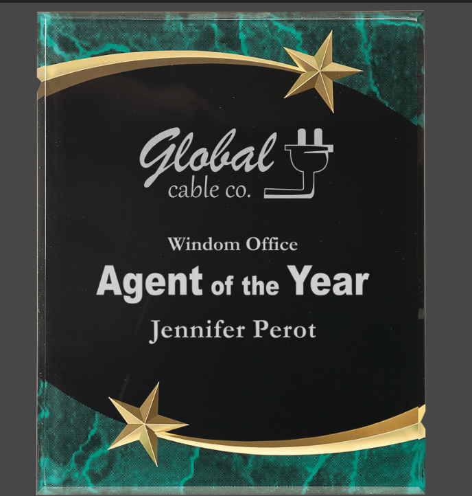 9" x 11" Green Marble Shooting Star Acrylic Plaque