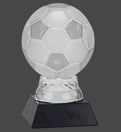 6 1/4" Glass Soccer Ball with Marble Base
