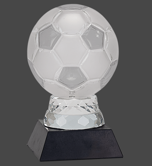 6 1/4" Glass Soccer Ball with Marble Base