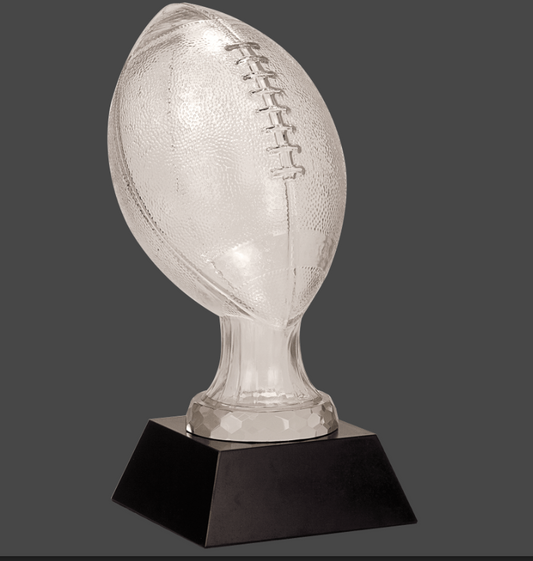 13 3/4" Glass Football with Black Marble Base