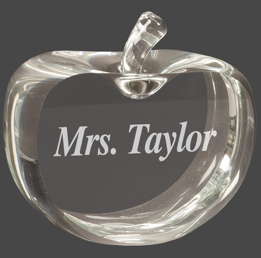 3 1/2" x 3 3/4" Flat Crystal Apple