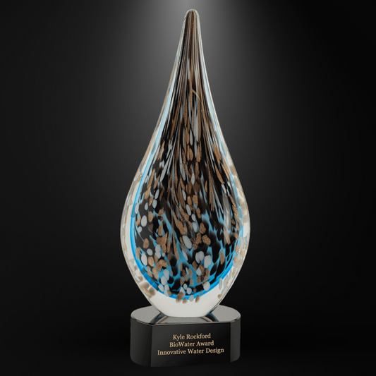 15 1/2" Multi-Color Hollow Raindrop Art Glass