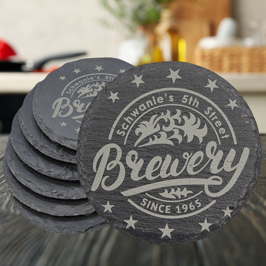 4" Round Slate Coaster