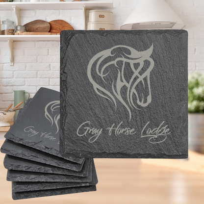 4" x 4" Square Slate Coaster