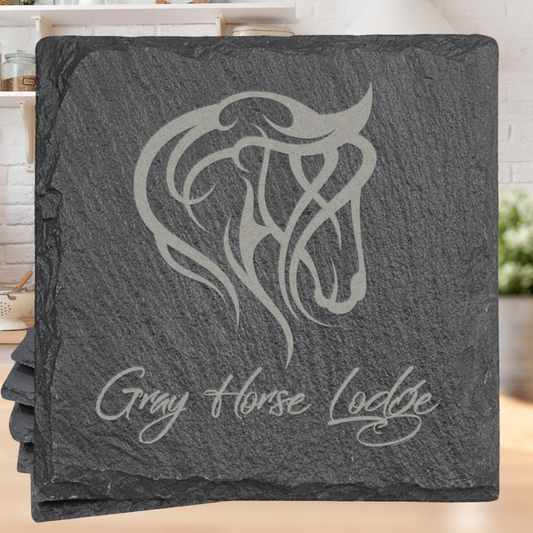 4" x 4" Square Slate Coaster